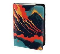 FLGHJNBJN Custodia per passaporto da viaggio con stampa vulcano con tasca portadocumenti, indispensabile da viaggio in pelle sintetica