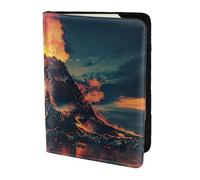 FLGHJNBJN Custodia per passaporto da viaggio con stampa vulcano con tasca portadocumenti, indispensabile da viaggio in pelle sintetica