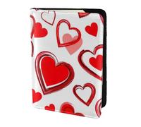 FLGHJNBJN Custodia per passaporto da viaggio romantica con stampa a cuore rosso con tasca portadocumenti, in pelle sintetica indispensabile per il viaggio
