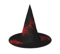 FLGHJNBJN Explosion Burst - Cappello da strega con stampa rossa e nera, per Halloween, cosplay, feste e vacanze