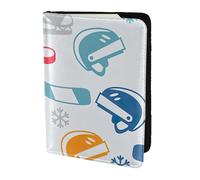 FLGHJNBJN Hockey Elements Custodia per passaporto da viaggio con stampa creativa con tasca portadocumenti, indispensabile per il viaggio in pelle sintetica