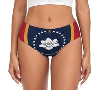 FLGHJNBJN Mississippi State Flag Femminile Biancheria intima Hipster Slip Lavabile Non Shrink Fit Per Le Donne Indossare Tutti I Giorni, Xs A 4XL, Nero , XXL