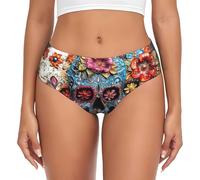 FLGHJNBJN Sugar Skulls Biancheria intima femminile hipster slip lavabile non restringente adatta per le donne da indossare tutti i giorni, dalla XS alla 4XL, Nero , S