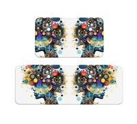 FLGHJNBJN Tappetini da cucina con cervello di intelligenza artificiale, 2 pezzi, tappetini da cucina, imbottiti, anti-affaticamento, tappetini da cucina per pavimento, antiscivolo