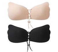 Flgoceys Reggiseno Adesivo Invisibile Reggiseno appiccicoso Riutilizzabile Push up Invisibile Donne Reggiseno Senza Spalline Reggiseno Adesivo