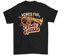 Flicorno Musica Parla Where Parole Fallire Uomo T-Shirt 100% Cotone