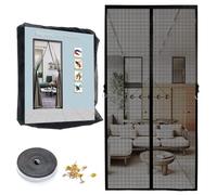 Fliegengitter Tenda magnetica per porte, 125 x 180 cm, zanzariera per porta del balcone, con magnete, zanzariera per porta, protezione dagli insetti, estendere su ogni lato fino a 4 cm per porta del