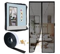 Fliegengitter Zanzariera magnetica per porta, 160 x 200 cm, per porta del balcone, della cantina, della terrazza, chiusura automatica, protezione dagli insetti, senza fori