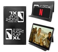 Flight Flap, Supporto pieghevole per tablet e cellulare da aereo, extra large, flessibile, 30,5 x 17,8 cm, per scrivania, Kindle, letto, accessori da viaggio essenziali per lunghi voli, nero