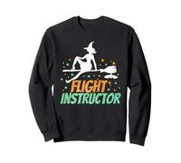 Flight Instructor, Witch Riding Broomstick Halloween Costume Felpa