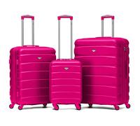 Flight Knight ABS 3 Taglia Valigia Leggera Compatibile Con Alitalia, easyJet, RyanAir, Air Italy E Tanti Altri! Trolley Bagaglio A Mano 55x35x20 cm Grande Bagaglio Da Stiva 4 Rotelle.