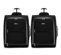 Flight Knight Set Di 2 Valigie Da Cabina EasyJet (Overhead), Jet2, Ryanair (Priority) Borsa Leggera Con 2 Ruote Omologata Ideale Per I Viaggi Aerei 55x40x20 cm