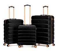 Flight Knight Set di 3 Valigie Rigide in ABS Leggere Bagaglio a Mano 56 cm Compatibile easyJet con Valigie da Stiva Media e Grande Ruote Spinner Silenziose per Viaggi Senza Stress con Serratura TSA
