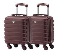 Flight Knight Set Of 2 Lightweight 4 Wheel ABS Hard Case Suitcases Cabin Carry On Hand Luggage Approved For Over 100 Airlines Including easyJet & Maximum Size For Vueling & Wizz Air 40x30x20cm