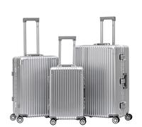 Flight Knight Valigia Da Viaggio Premium-8 Ruote Girevoli-Lucchetto Tsa Integrato-Guscio Rigido Leggero In Aluminio-Bagaglio Da Stiva Resistente-Approvato Per Oltre 100 Compagnie Aeree,Argento/Argento