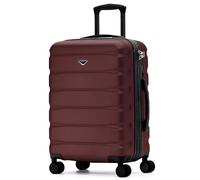 Flight Knight Valigia rigida con serratura TSA integrata e porta USB, leggera, silenziosa, doppia ruota, dimensioni massime della borsa da trasporto per compagnie aeree americane e unite, Borgogna