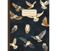 "Flight of Owls" Composition Notebook: Minimalist Elegance in Motion, 110 Pages, 7.5 x 9.25 Inches