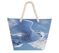 Flight Of The Snowy Owl Tote Bag per donne uomini borsa a tracolla da spiaggia borsa shopping con manico in Hemprope