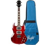 Flight Pioneer Solid Body - Ukulele elettrico rosso ciliegia