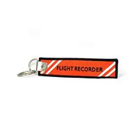 Flight Recorder-Do Not Open Crew Portachiavi ricamato, Rosso, Taglia unica, Ricamato