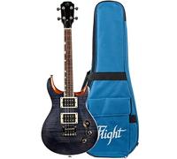 Flight Vanguard - Ukulele elettrico con corpo solido, colore: Nero trasparente