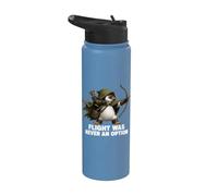 Flight was Never an Option Archer Penguin Graphic Funny Stainless Steel Insulated Water Bottle
