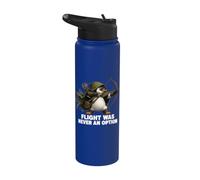 Flight was Never an Option Archer Penguin Graphic Funny Stainless Steel Insulated Water Bottle