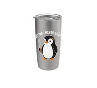 Flight was Never an Option Funny Penguin with Knife Bicchiere termico in acciaio inox doppia parete