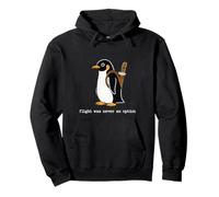 Flight Was Never an Option Funny Penguin with Knife Felpa con Cappuccio