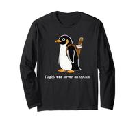 Flight Was Never an Option Funny Penguin with Knife Maglia a Manica