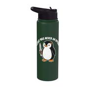 Flight was Never an Option Funny Penguin with Knife Stainless Steel Insulated Water Bottle