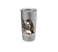 Flight was Never an Option Tactical Penguin Funny Bird Meme Bicchiere termico in acciaio inox doppia parete