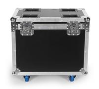 Flightcase per 2 luci da discoteca a LED da 200 W, dimensioni 61 x 33,5 x 61 cm, con ruote per una facile conservazione e trasporto di luci da palcoscenico