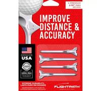 FLIGHTPATH Premium Golf Tees, Tecnologia Avanzata di Volo Direzionale Senza Attrito, Design per Stabilità d'Impatto ad Alte Prestazioni, Policarbonato di Grado Professionale - Bianco - 4 Tee x 2,75"