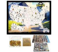 flinelife Mappa dei parchi nazionali con perni in legno di pino, di grandi dimensioni, 40,6 x 30,5 cm, lista dei secchi del parco nazionale, mappa in sughero, perfetta per amanti dei parchi nazionali