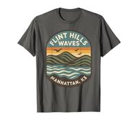 Flint Hills Waves Camicia Retro Paesaggio Manhattan KS Scene Maglietta