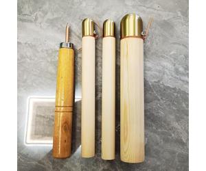 Flint Knapping Tools Kit - Set di 4 pezzi per percussioni per lavori in ossidiana e pietra focaia con aste da 35 mm e 20 mm e asta di spogliatura da 20 cm