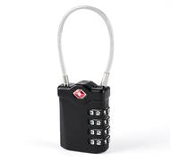 Flintronic 1 Pezzi Lucchetto Combinazione Valigia TSA, 4 Cifre Lucchetto di Sicurezza con Combinazione da Viaggio con Indicatore di Avviso Aperto per Valigie Borsa da Viaggio (Nero)