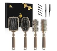 flintronic 11 Pezzi Spazzola Capelli Set, Ultimate Detangler, Scioglinodi Anti Nodi, Migliore Spazzola Districante, Con Pettine a Coda Topo e Fermagli, Tutti i Tipi di Capelli (Oro)