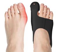 flintronic 2 Pezzi Alluce Valgo Correttore, Tutore Alluce Valgo, Divaricatore Alluce Valgo, Separatore Dita Piede, Proteggi Dita Piedi, Sollievo Dal Dolore (Nero, L)