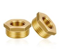 Flintronic 2 Pezzi Riduttore in Ottone Adattatore, 1 a 1/2 Pollice (AG Ø 32mm x IG Ø 20mm), Boccola Esagonale Raccordo per Tubi Filettato, per Acqua Potabile e il Collegamento di Tubi