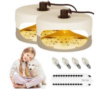 Flintronic 2 Pezzi Trappole Antipulci per la Casa, Trappole Luminose per Pulci, Lampade Antipulci per la Casa, Cattura Pulci, con Lampadine*4, Dischi di Colla*12