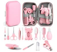 flintronic 20 Pezzi Set per la Cura del Bambino, Kit per la Cura e L'igiene del Bambino, Accessori per la Cura del Neonato con Spazzola, Pettine, Tagliaunghie, Termometro, per Neonati (Rosa)
