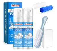 flintronic 200ML Pulisci Scarpe, Kit Pulizia Scarpe, Detergente in Schiuma, con Spazzola, Asciugamano e Spugna, Pulizia Scarpe Scamosciate, per Rimuovere Macchie e Sporcizia