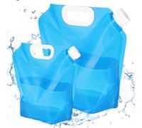 flintronic 2Pcs 5+10L Contenitori Pieghevoli per Acqua, Senza BPA Sacca per Acqua Pieghevole, Portatili Riutilizzabili per Acqua, per Escursionismo, Campeggio, Picnic, Ripostiglio(Blu)