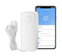 Flintronic 2Pezzi Sensore Intelligente di Perdite d'Acqua, Avviso di Gocciolamento e Perdite, 80dB Avvisi Regolabili e di App, IP67 Impermeabile, Rivelatore Wireless, Nessun Hub Richiesto