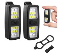 Flintronic 2PZ Lampada a LED con Clip, Impermeabile Torcia Frontale Ricaricabile USB, 7 Modalità di Illuminazione Torcia Vivavoce, per Corsa Arrampicata Campeggio i efficienza energetica