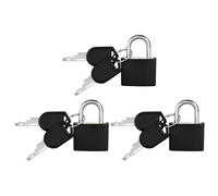 Flintronic 3 lucchetti con chiavi, lucchetti per bagagli, lucchetto per valigie, mini lucchetti, lucchetto di sicurezza (nero)