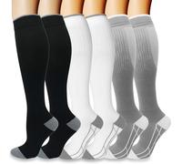 flintronic 3 Paia Calze Elastiche a Compressione Graduata, Calze Compressione Graduata, Traspirante Compression Socks, Miglior Supporto Alla per Atletica,Lavoro,Viaggio e Gravidanza