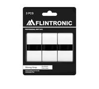 flintronic 3 Pezzi Overgrip, Nastro Grip per Racchetta, Antiscivolo Grip per Racchette da Tennis, Traspirante e Asciugatura Rapida, per Tennis, Padel e Badminton (Bianco)